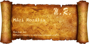 Mázi Rozália névjegykártya